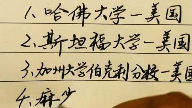 世界十大名校,哈佛牛津剑桥大学等都是哪些国家的,你们知道吗?