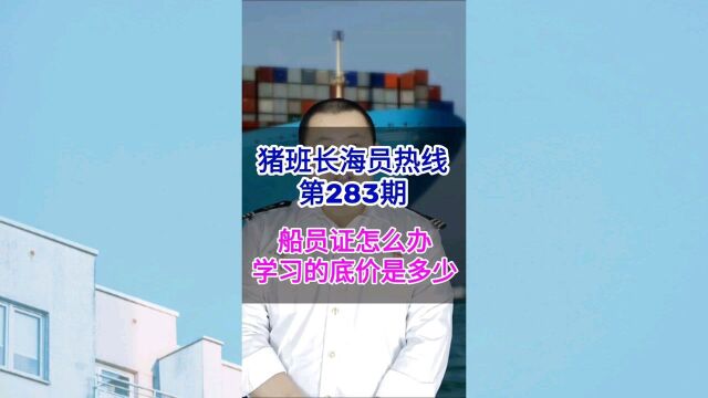 第283期【猪班长海员热线】船员证怎么办理学习的底价是多少