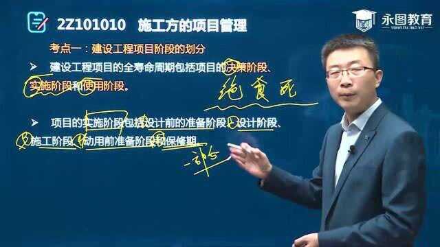 2021年二级建造师《建设工程施工管理》第一章施工方的项目管理(一)永图教育