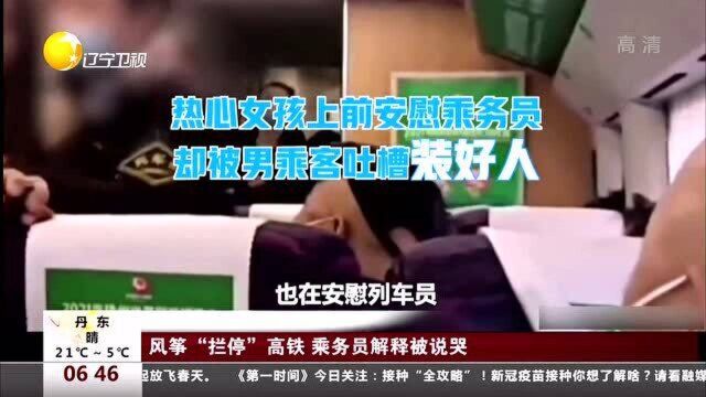 风筝“拦停”高铁,乘务员解释被说哭