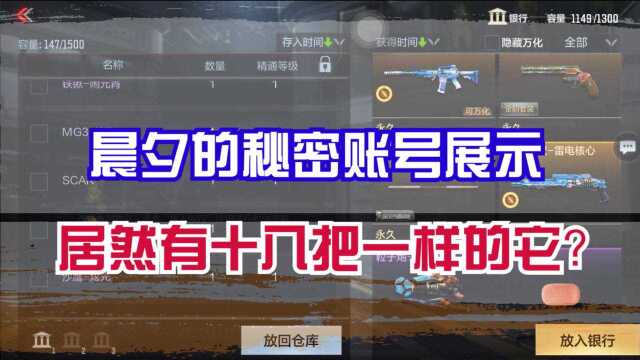 CF手游:晨夕的秘密账号展示,居然有十八把一样的它?