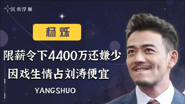 限薪令下4400万还嫌少,因戏生情占刘涛便宜,杨烁到底在狂什么?