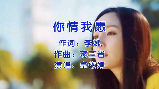 卓依婷一首《你情我愿》伤感的歌曲,优美的旋律,好听