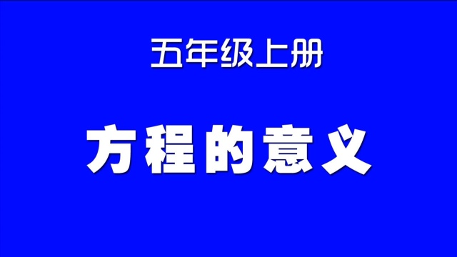 小学数学人教版同步精讲课程,五年级上册第11讲,方程的意义