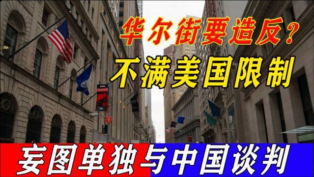 华尔街要造反?不满美国政府的限制,代表团想直接和中方谈判