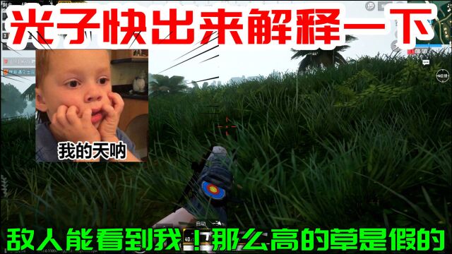 光子快出来解释一下,为什么敌人能看到我!那么高的草是假的吗?