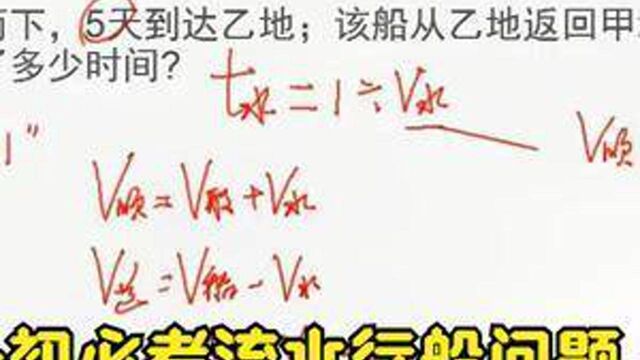 小升初必考流水行船问题,学会这3个关键等式,学渣也能逆袭学霸