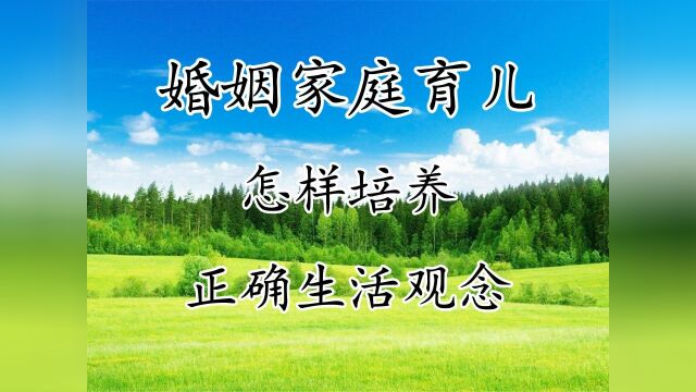 婚姻家庭教育儿:怎样培养子女正确生活观念养育萌娃亲子互动#文案 #觉醒年代