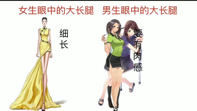 男生眼中的大长腿和女生眼中的大长腿,有啥不一样?很形象精辟