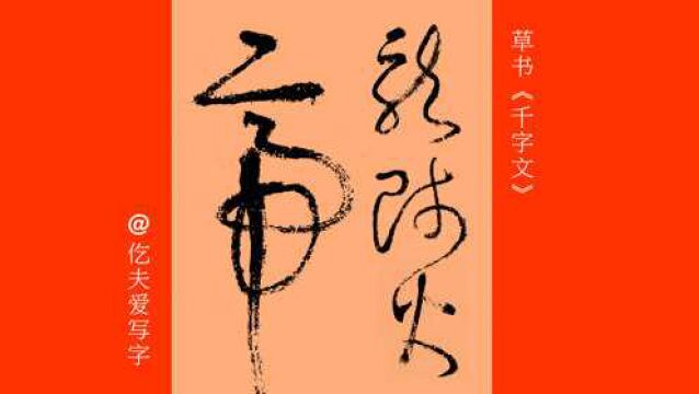 “龙”字草书与“就”字的异同,草书千字文:龙师火帝