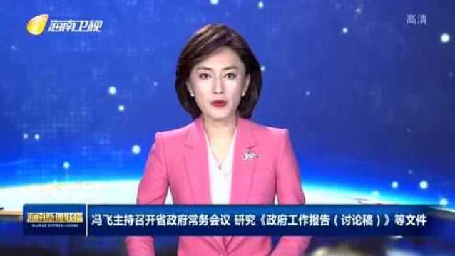 冯飞主持召开省政府常务会议 研究《政府工作报告(讨论稿)》等文件