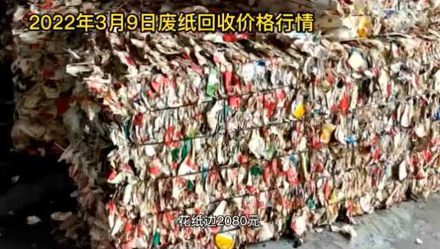 废纸价格2022年3月9日废纸回收价格厂家报价行情调整信息