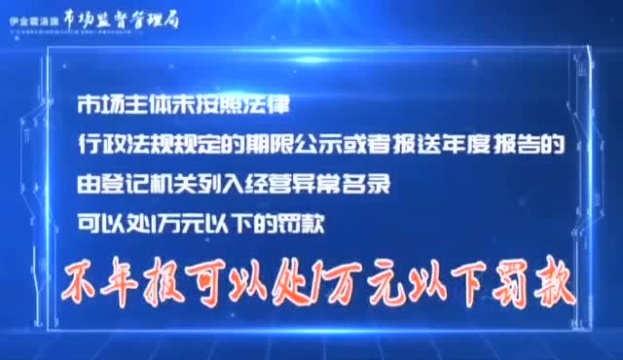 @市场主体 您的营业执照需要年度报告,逾期将可能被列入异常以及最高一万元的罚款