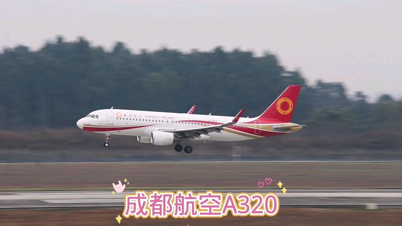 成都航空a320,着陆双流机场2跑道