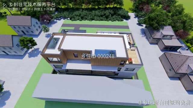 【免费图纸 】土建造价参考119.2万,面宽22.9m*进深12.5m 三层现代风格别墅民宿