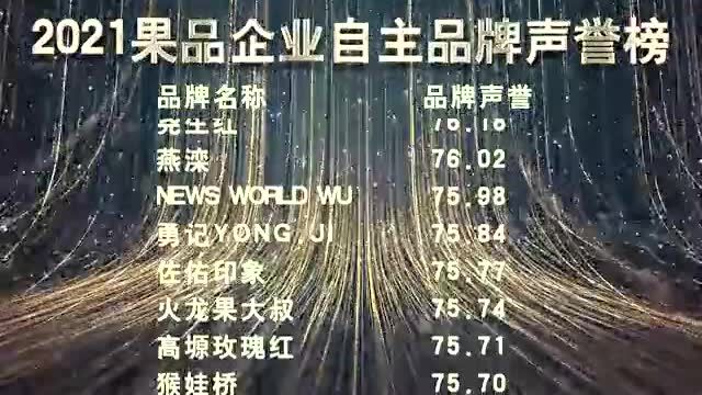 重磅发布丨2021果品区域公用品牌价值、2021果品区域公用品牌和企业自主品牌声誉评价结果发布!