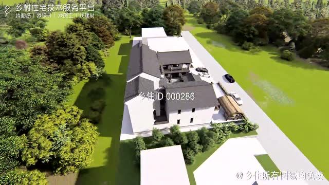 【免费图纸 】土建造价参考148万,面宽25.4m*进深18.2m 三层中式风格别墅