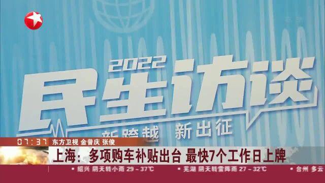 上海:多项购车补贴出台 最快7个工作日上牌