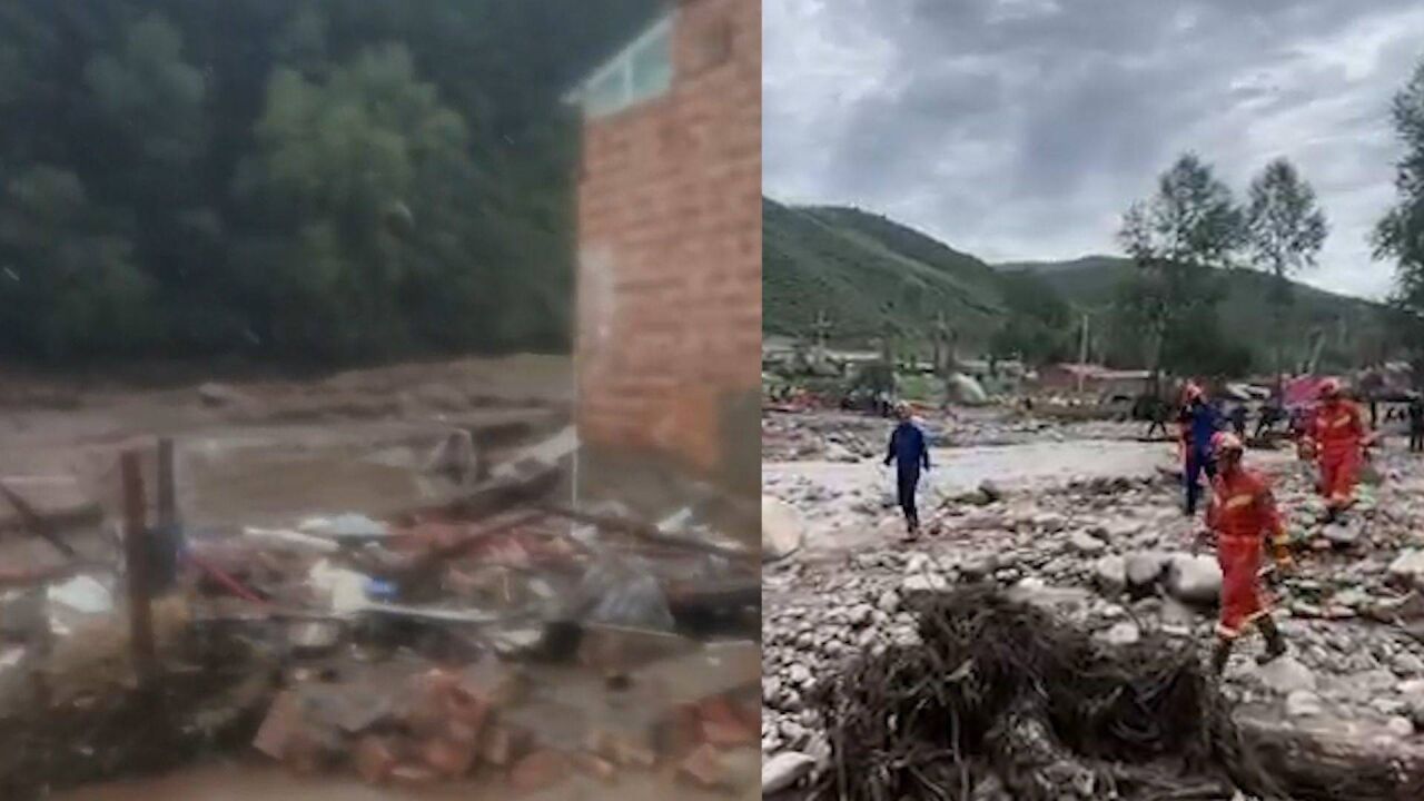 青海大通山洪救援现场又降大雨 搜救人员撤往安全地带