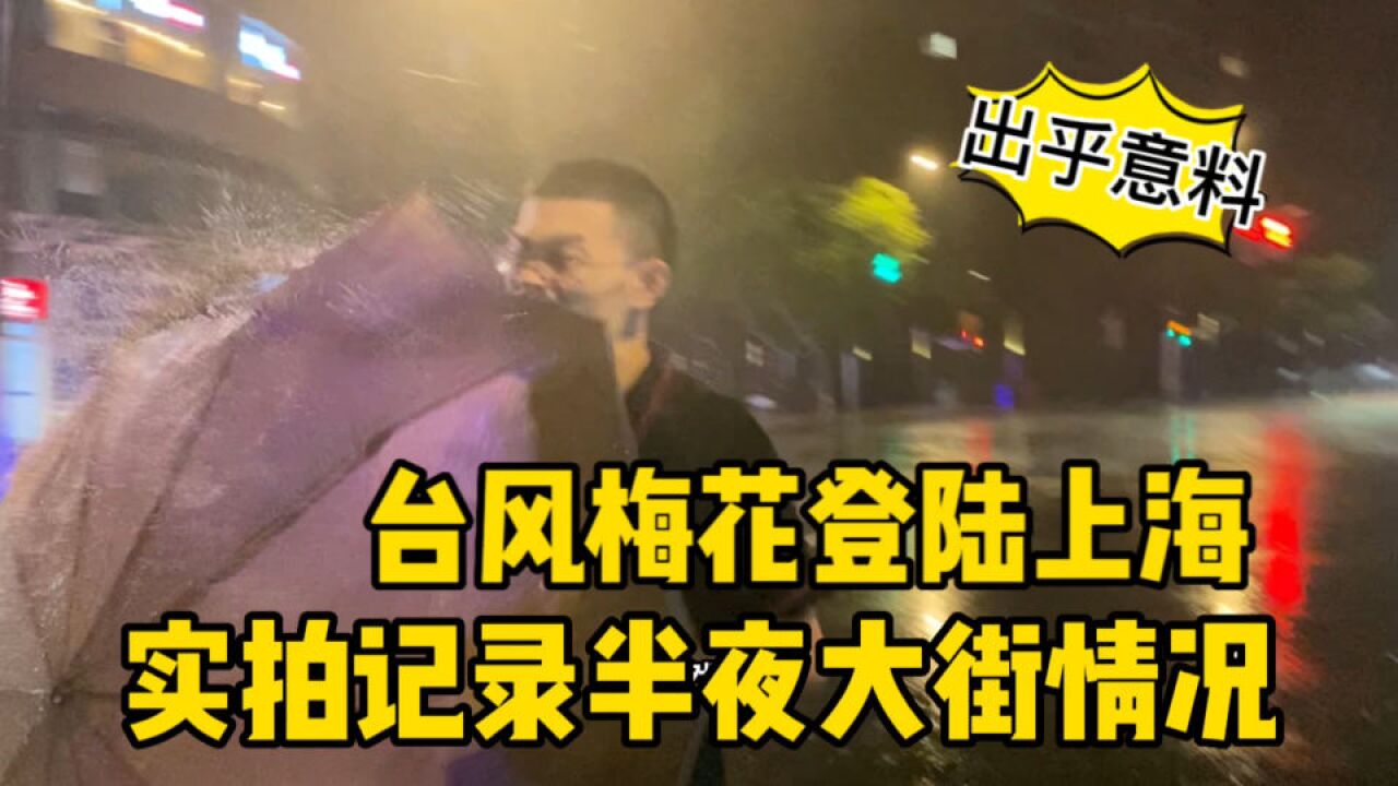 台风梅花登陆,对上海影响如何?实拍记录夜间街面景象,有些意外