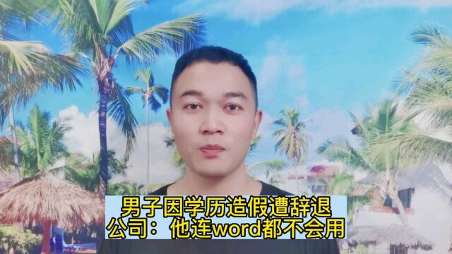 男子因学历造假遭辞退,公司:他连word都不会用