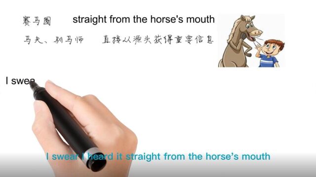 英语思维解密,为什么straight from the horse's mouth表示消息可靠,轻松学英语