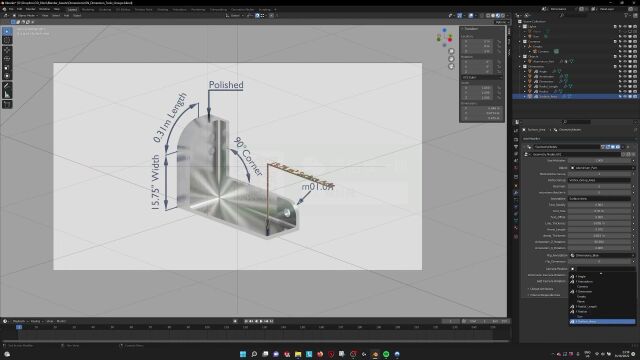 Blender插件测量模型尺寸Geometry Nodes Dimensions System V2