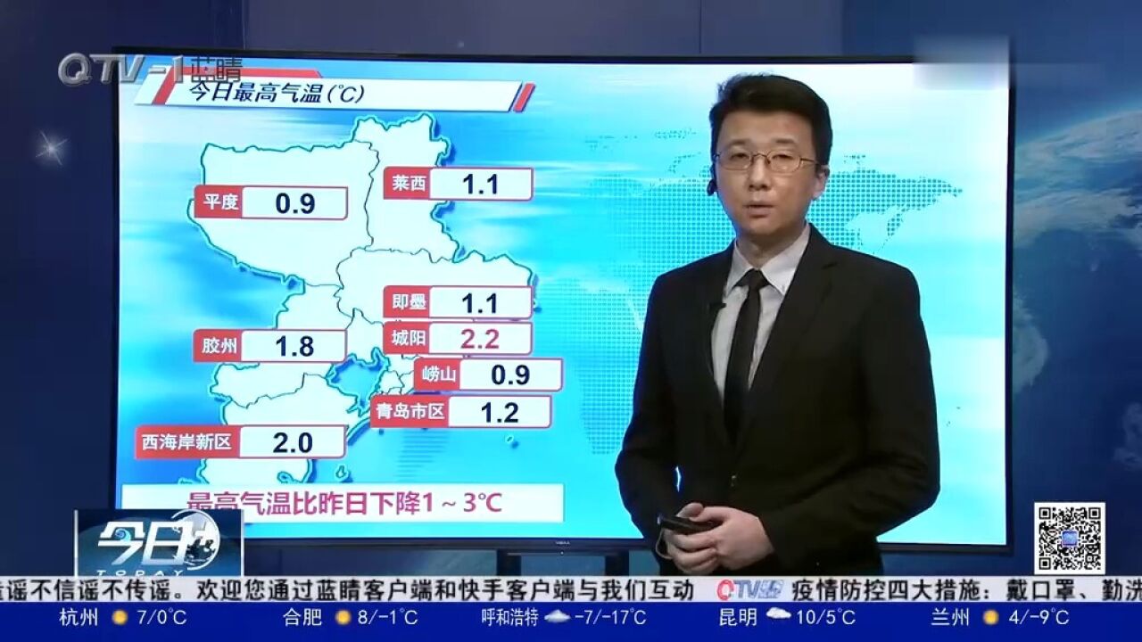 要下雪了!青岛17日北部有阵雪,最低温8℃,阵风9级!