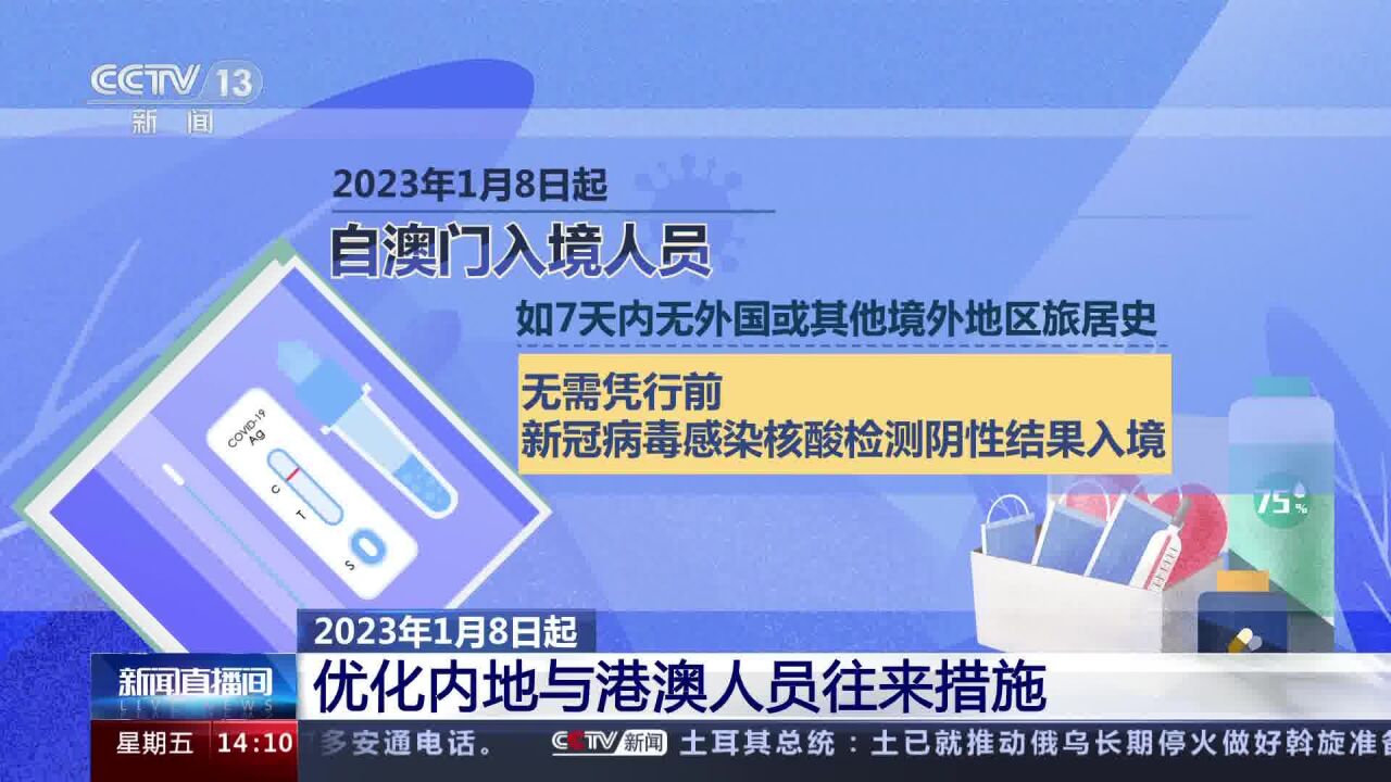 2023年1月8日起优化内地与港澳人员往来措施