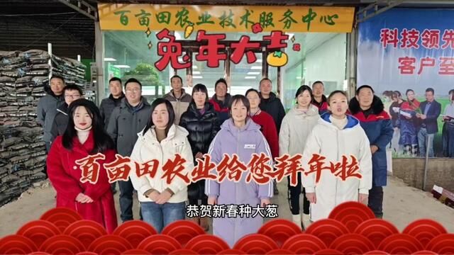 新的一年,百亩田公司和你一起乘风破浪,逢山开路遇水搭桥,做硬实力新农人#祝大家2023年兔年大吉 #大葱种植 #洋葱种植