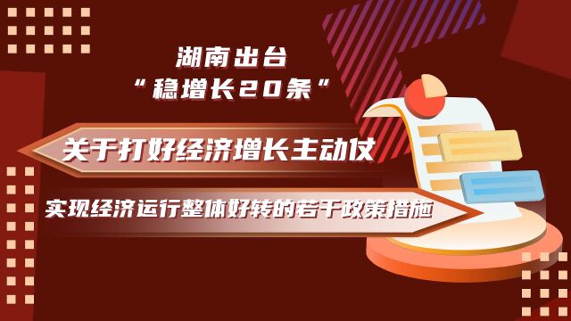 视频 | 湖南发布“稳增长20条”(附全文)