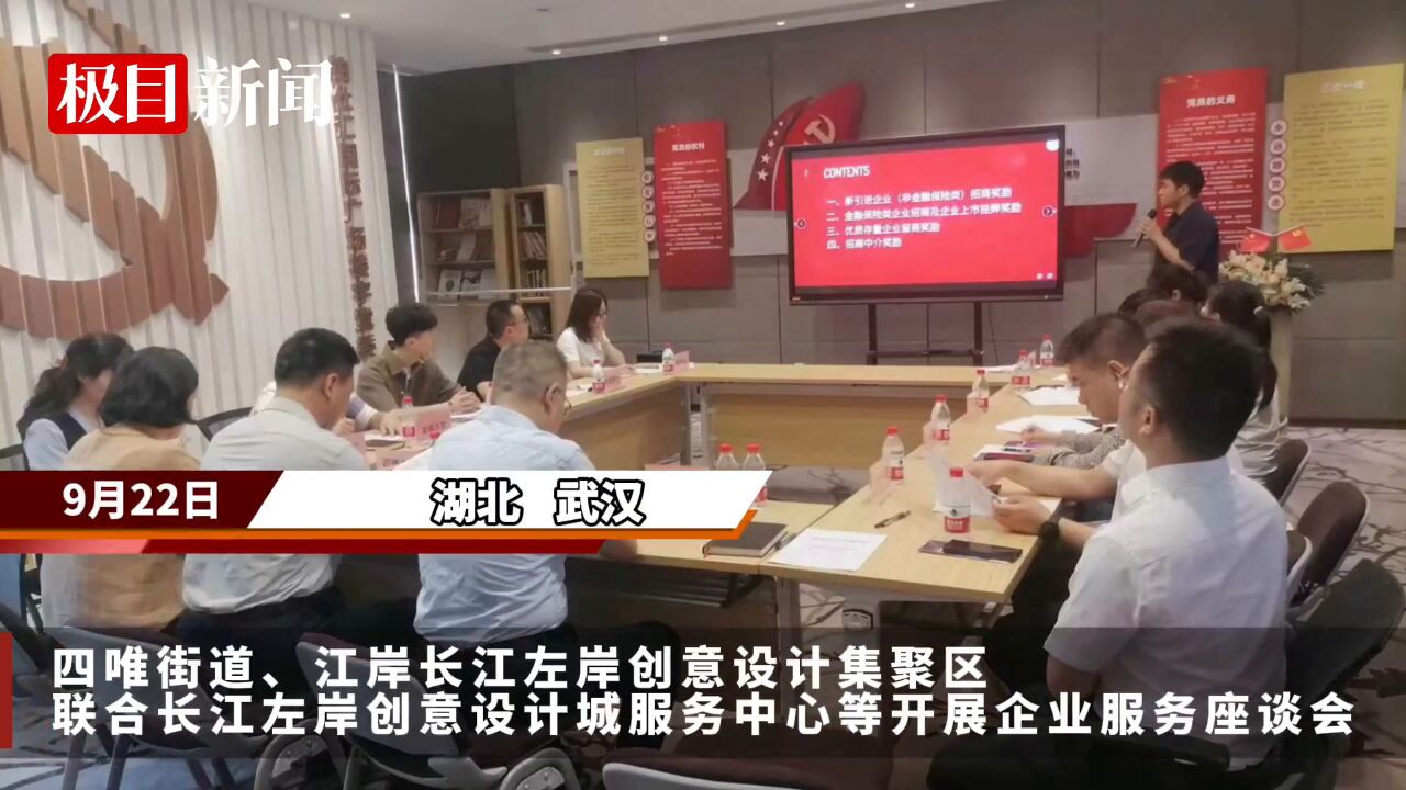 【视频】惠企助企润企政策靠前发力,江岸长江左岸创意设计集聚区举办企业服务座谈会