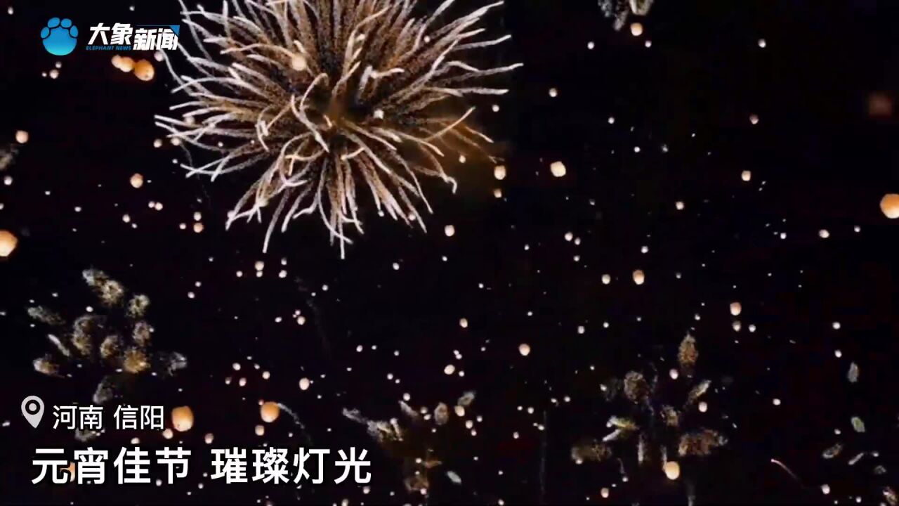 信阳:元宵佳节 璀璨灯光点亮滨城夜景