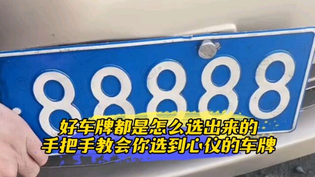 好车牌都是怎么选出来的,手把手教会你选到心仪的车牌?