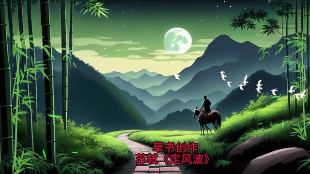 草书创作:定风波《莫听穿林打叶声赏析》(书法:张德进) #草书技法 #书法视频 #书法 #金宝斋德进书法