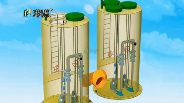 污水提升泵站一体化污水提升玻璃钢泵站污水处理一体化泵站港骐