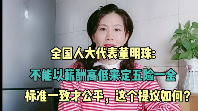 全国人大代表董明珠:不能以薪酬高低来定五险一金,标准一致才公平!