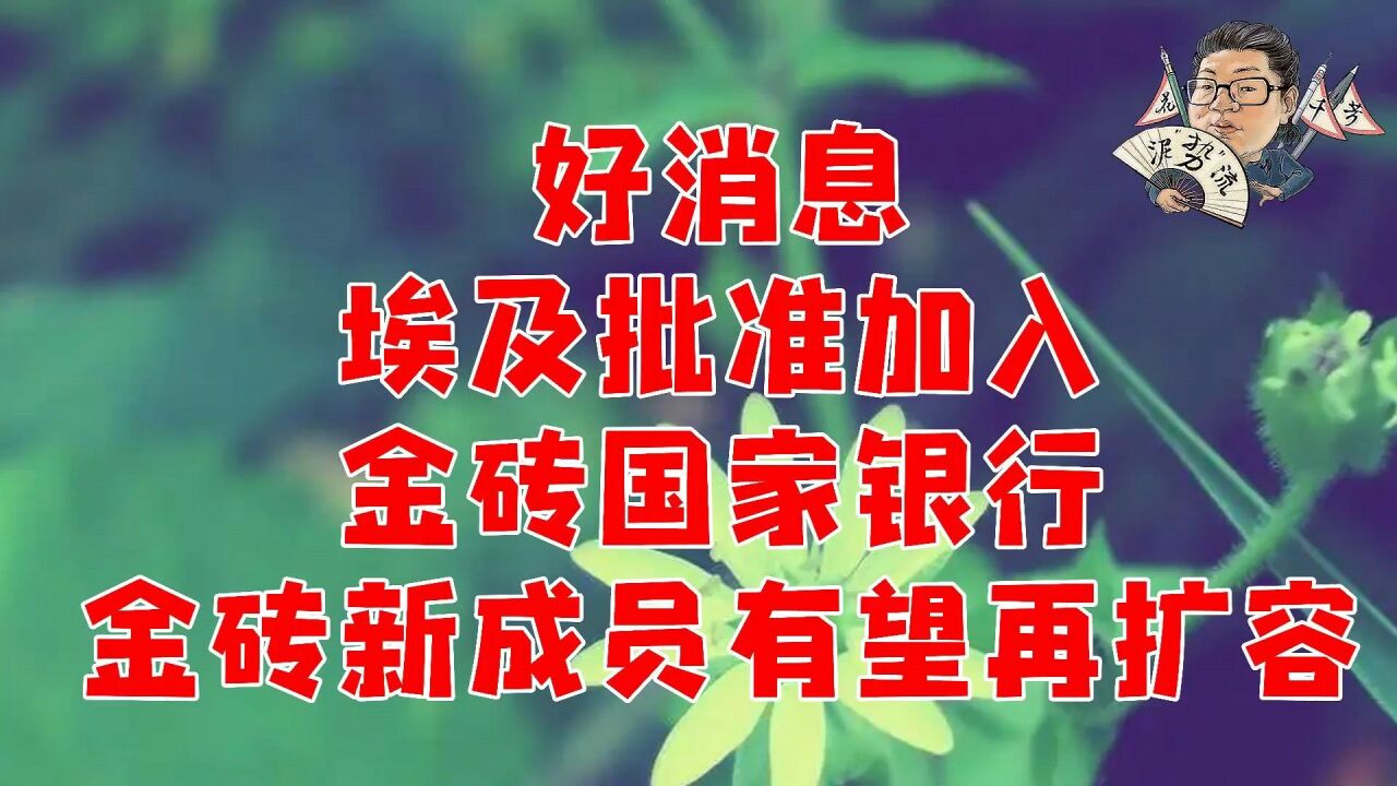 花千芳:好消息!埃及批准加入金砖国家银行,金砖新成员有望再扩容