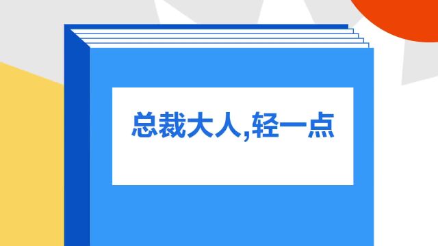 带你了解《总裁大人,轻一点》