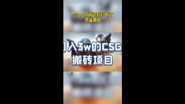 Steam搬砖项目卡商渠道揭秘