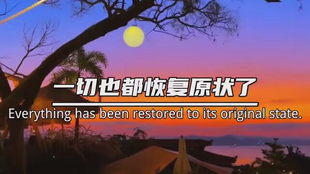 从满心欢喜到心灰意冷,仿佛就像做了一场梦,梦醒了,一切也都恢复原状了.