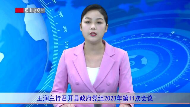 王润主持召开县政府党组2023年第11次会议