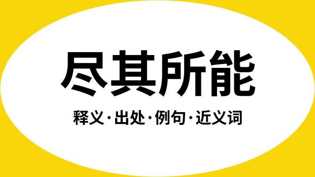 “尽其所能”是什么意思?