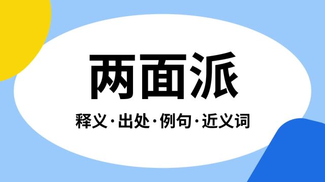 “两面派”是什么意思?