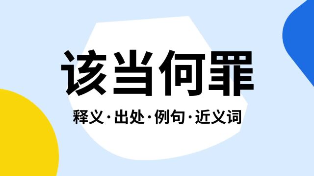 “该当何罪”是什么意思?