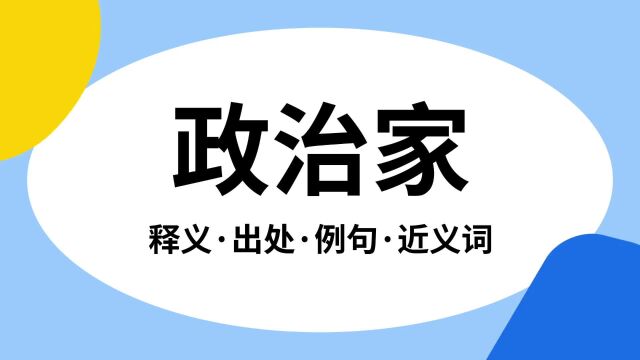 “政治家”是什么意思?