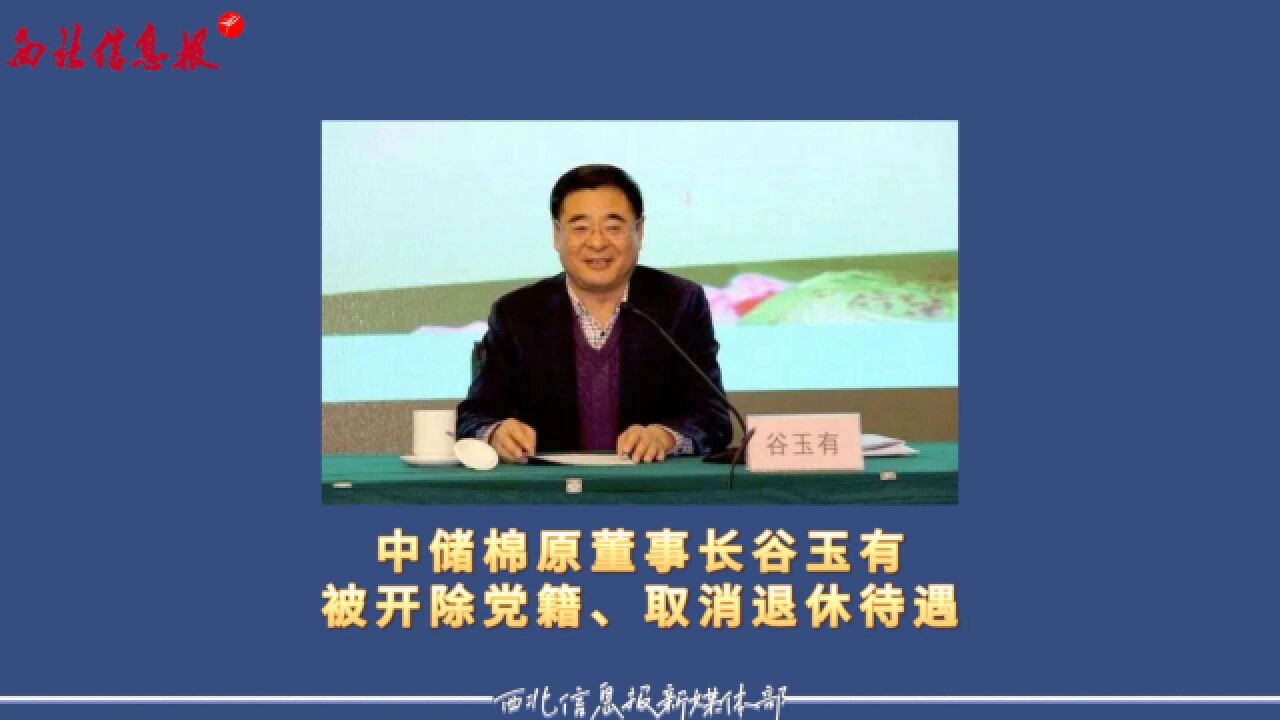 中储棉原董事长谷玉有被开除党籍、取消退休待遇