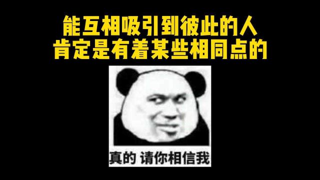 互相吸引的人,肯定是有着某些相同点