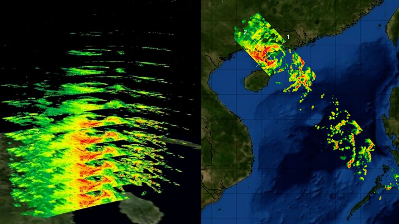 我国首颗“降水星”捕捉“泰利”降雨云系结构 可见多个垂直雨柱