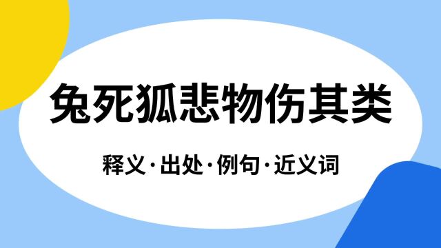 “兔死狐悲物伤其类”是什么意思?